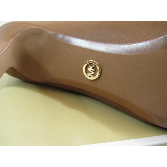 Michael Kors Lawson Open Toe High Heel Buckled Sandals Booties Luggage Size 8 - Picture 7 of 8